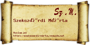 Szekszárdi Márta névjegykártya